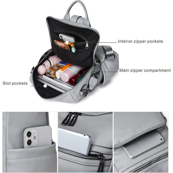 Trendy Leather Backpack Purse with Adjustable Straps - Perfect for Everyday Use - Picture 6 of 6